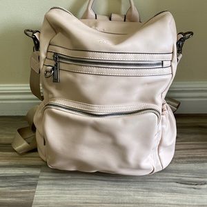 Cluci blush colored backpack purse